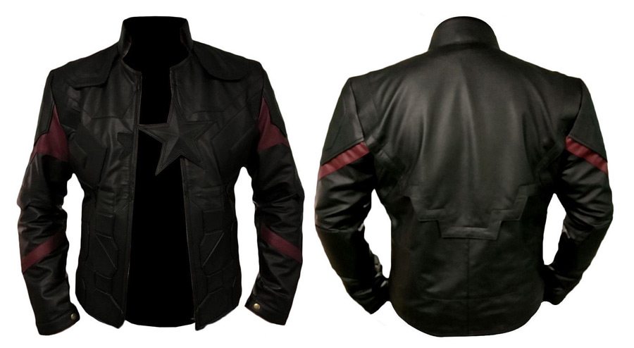 Men's Captain America Avengers Infinity War Chris Evans Black Leather Jacket